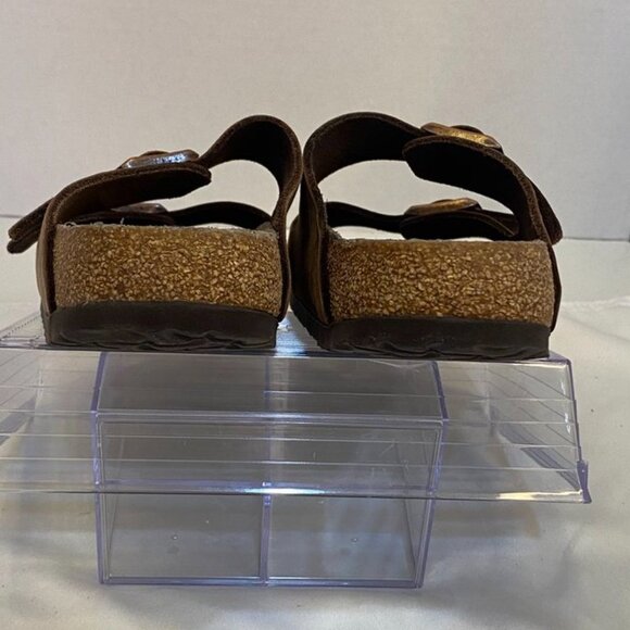 Birkenstock Arizona Leather Two Strap Comfort Sandals Brown Classic Footbed 41 - Picture 7 of 12